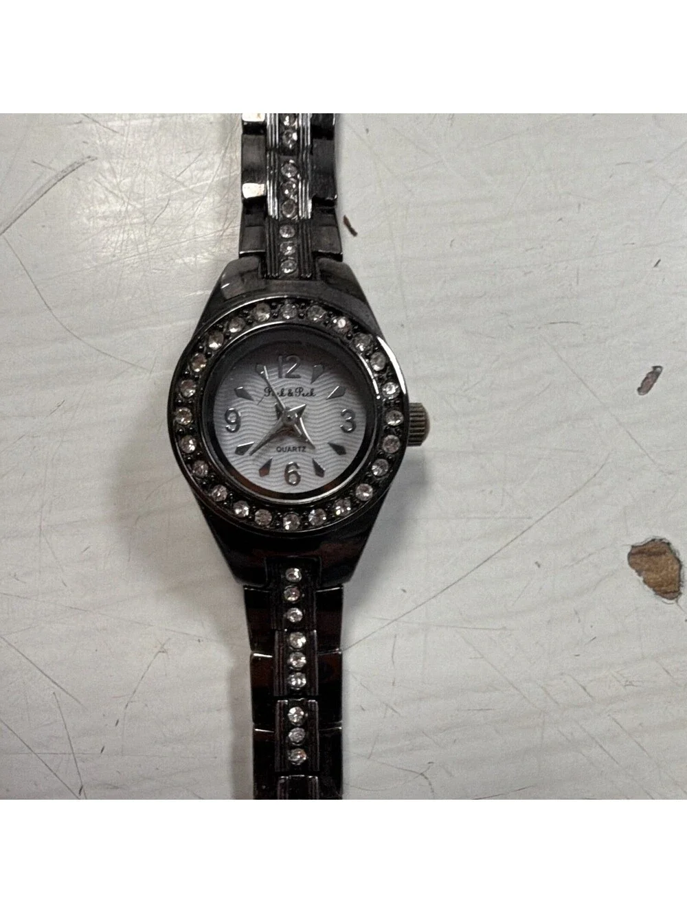 Peck & Peck PCP617 Crystal Rhinestone Black Quartz Watch PC21 Japan Movement